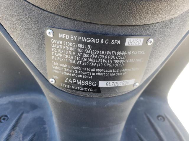 2020 VESPA SPRINT 150 ZAPM898G9L7001996