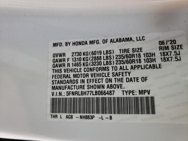 5FNRL6H77LB066487 Honda Odyssey Ex 2020. Фото: 9