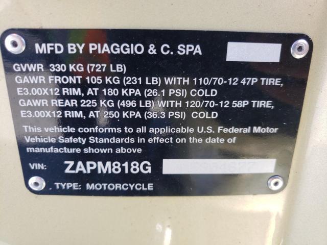 2021 VESPA PRIMAVERA ZAPM818G7M5904677