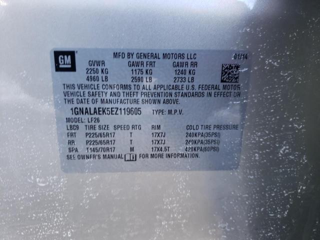 1GNALAEK5EZ119605 Chevrolet Equinox Ls 2014. Фото: 9