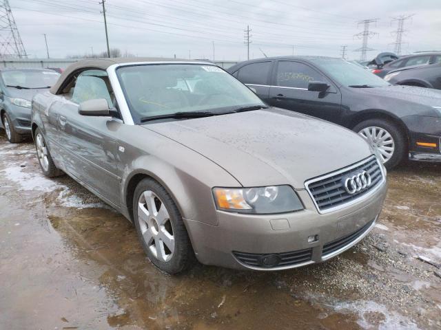 Salvage cars for sale from Copart Elgin, IL: 2003 Audi A4 1.8 Cabriolet