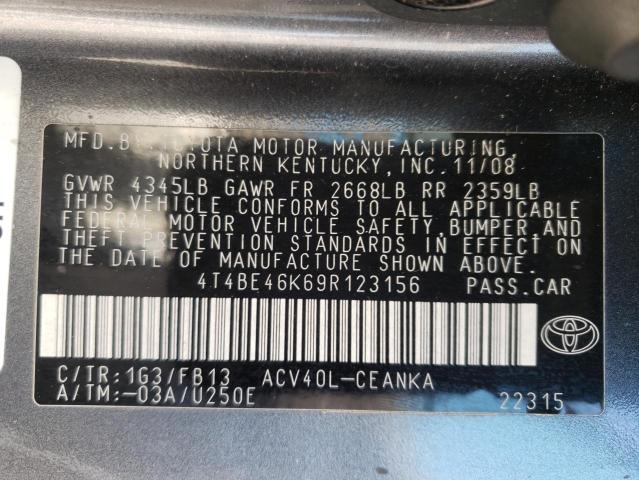 4T4BE46K69R123156 Toyota Camry Base 2009. Фото: 9