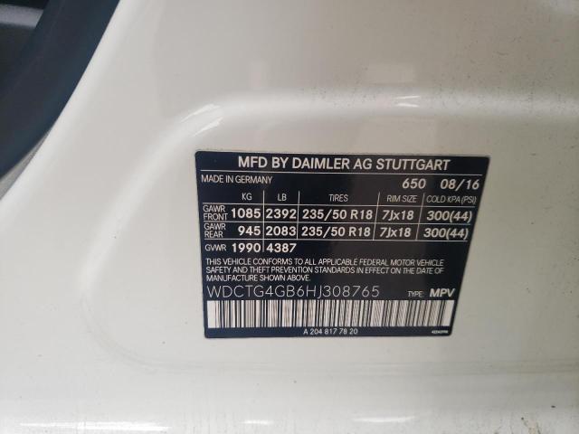 2017 MERCEDES-BENZ GLA250 WDCTG4GB6HJ308765