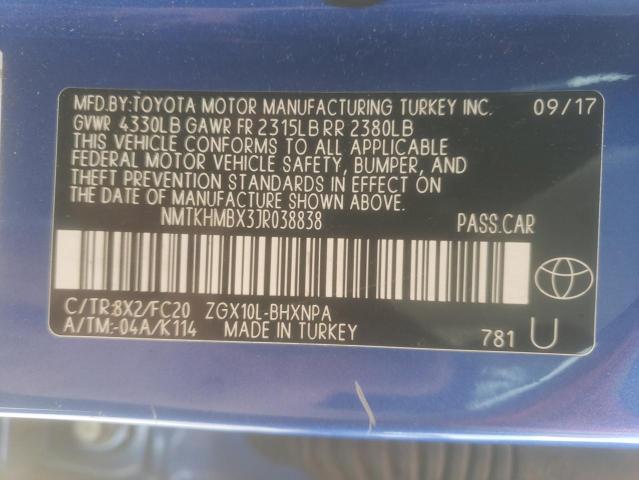NMTKHMBX3JR038838 Toyota C-Hr Xle 2018. Фото: 9