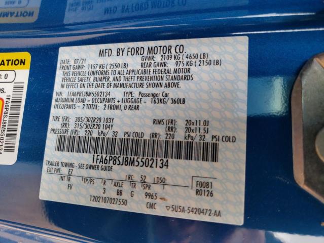 2021 FORD MUSTANG SH 1FA6P8SJ8M5502134