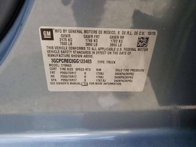2016 CHEVROLET SILVERADO 3GCPCREC8GG123483