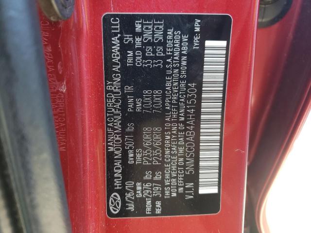 2010 HYUNDAI SANTA FE G - 5NMSGDAB4AH415304