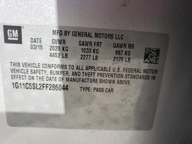 1G11C5SL2FF286044 Chevrolet Malibu 1Lt 2015. Фото: 9