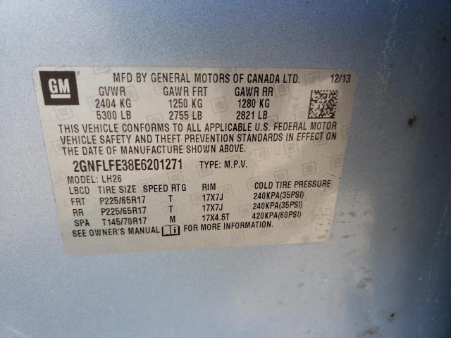 2GNFLFE38E6201271 Chevrolet Equinox Lt 2014. Фото: 9