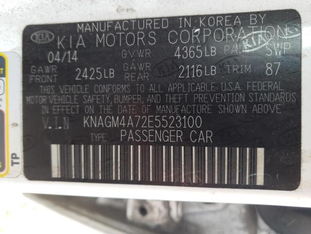KNAGM4A72E5523100 Kia Optima Lx 2014. Фото: 9