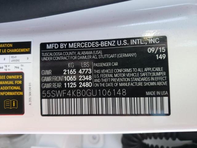 2016 MERCEDES-BENZ C 300 4MAT - 55SWF4KB0GU106148