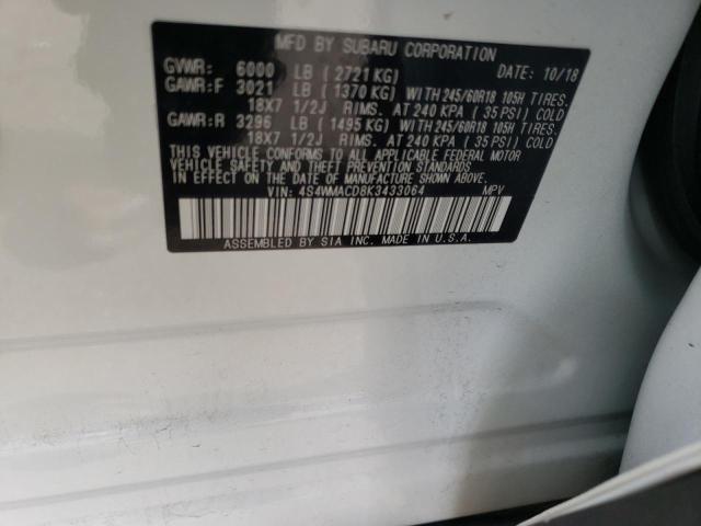 2019 SUBARU ASCENT PRE 4S4WMACD8K3433064