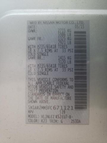 2015 NISSAN PATHFINDER 5N1AR2MM3FC671121