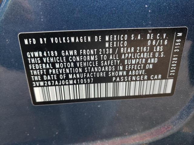 2016 VOLKSWAGEN JETTA S - 3VW267AJ0GM410597