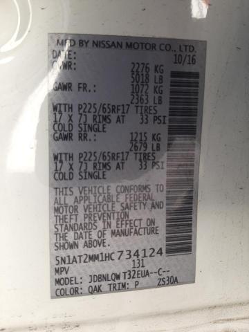5N1AT2MM1HC734124 Nissan Rogue S 2017. Фото: 9
