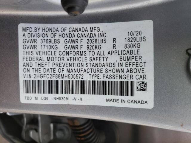 2021 HONDA CIVIC SPOR - 2HGFC2F88MH505572