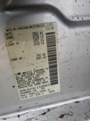 2019 NISSAN ALTIMA SL - 1N4BL4EV7KC150965