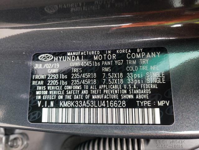 2020 HYUNDAI KONA LIMIT KM8K33A53LU416628
