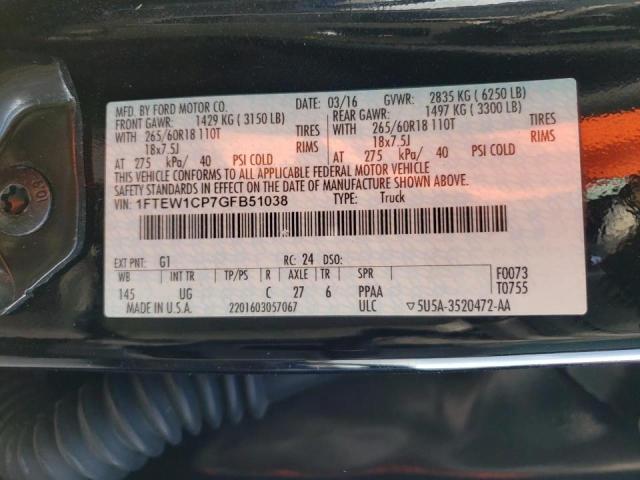 2016 FORD F150 SUPER 1FTEW1CP7GFB51038