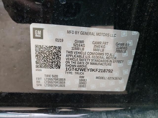 2019 GMC SIERRA K35 1GT42WEY0KF218792