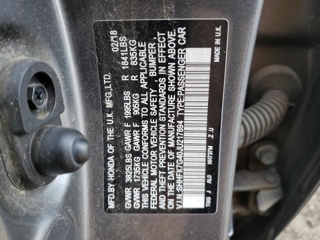2018 HONDA CIVIC SPOR SHHFK7G40JU217894