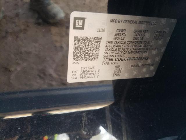 2019 CHEVROLET TAHOE POLI 1GNLCDEC8KR240742