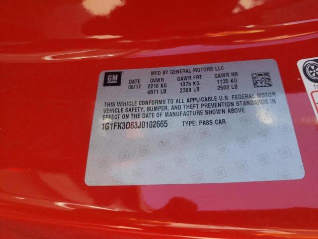 2018 CHEVROLET CAMARO ZL1 1G1FK3D63J0102665