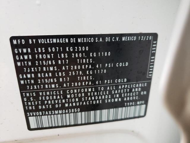 2021 VOLKSWAGEN TIGUAN S 3VV0B7AX3MM043850