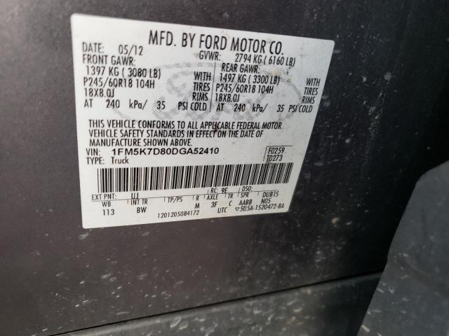 2013 FORD EXPLORER X - 1FM5K7D80DGA52410