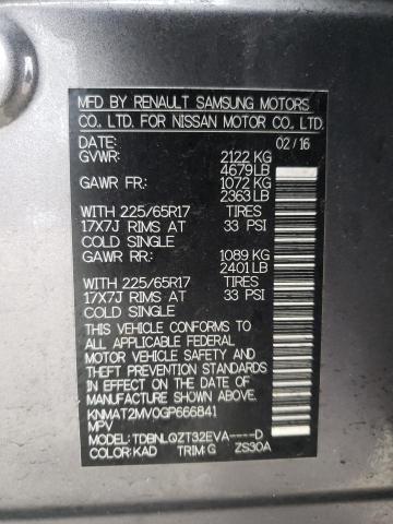 KNMAT2MV0GP666841 Nissan Rogue S 2016. Фото: 9