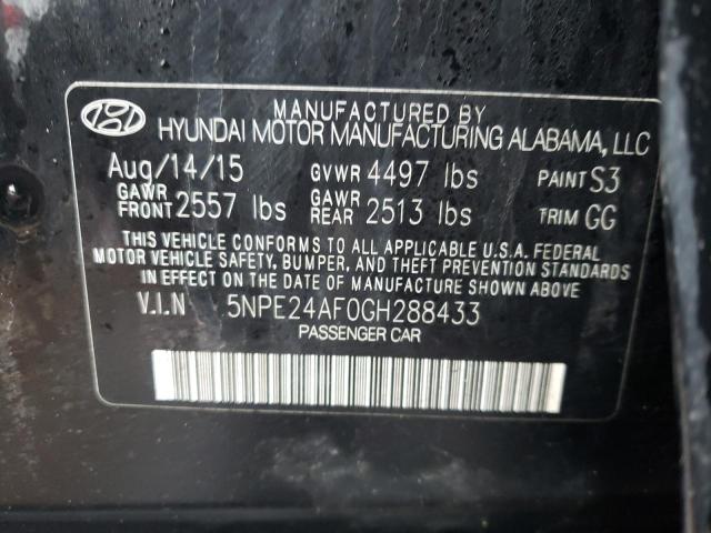 5NPE24AF0GH288433 Hyundai Sonata Se 2016. Фото: 9