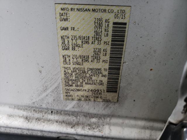 5N1AZ2MH5FN240951 Nissan Murano S 2015. Фото: 9