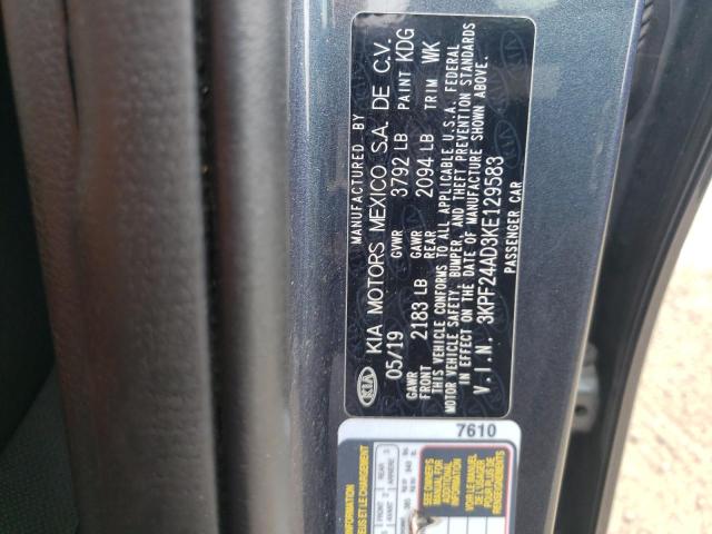 3KPF24AD3KE129583 Kia Forte Fe 2019. Фото: 9