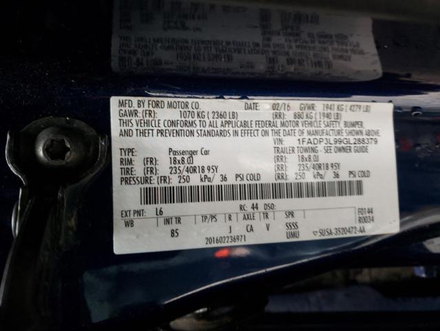2016 FORD FOCUS ST 1FADP3L99GL288379