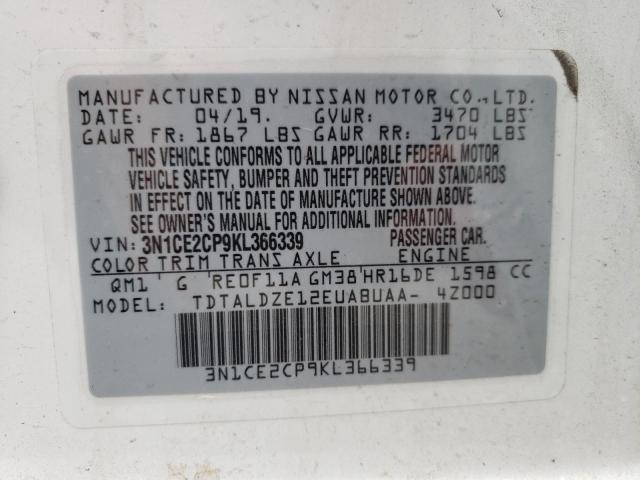 3N1CE2CP9KL366339 Nissan Versa Note 2019. Фото: 9