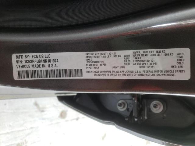 2022 RAM 1500 TRX 1C6SRFU94NN101974