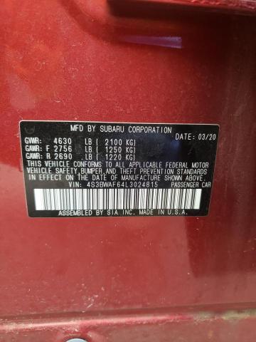 2020 SUBARU LEGACY SPO 4S3BWAF64L3024815