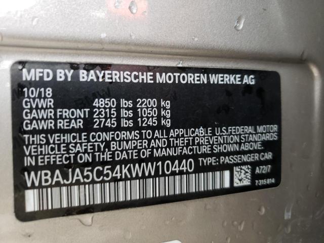 2019 BMW 530 I WBAJA5C54KWW10440