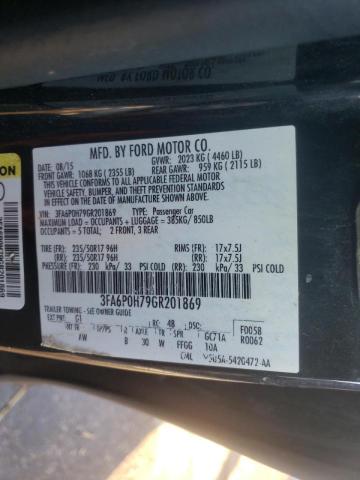 3FA6P0H79GR201869 Ford Fusion Se 2016. Фото: 9