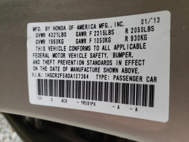 1HGCR2F58DA107364 Honda Accord Spo 2013. Фото: 9