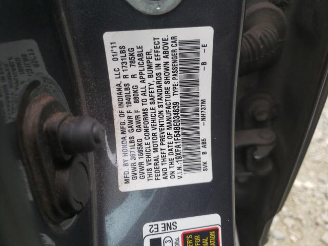 19XFA1F54BE034839 Honda Civic Lx 2011. Фото: 9