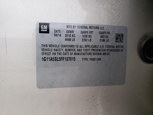 1G11A5SL5FF107615 Chevrolet Malibu Ls 2015. Фото: 9