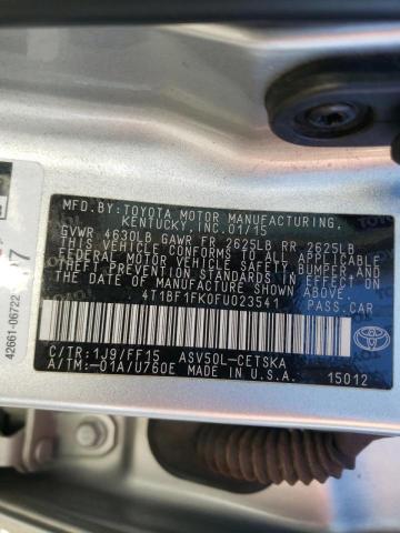 4T1BF1FK0FU023541 Toyota Camry Le 2015. Фото: 9