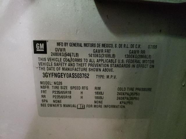 2010 Cadillac Srx VIN: 3GYFNGEY0AS503762 Lot: 59702054