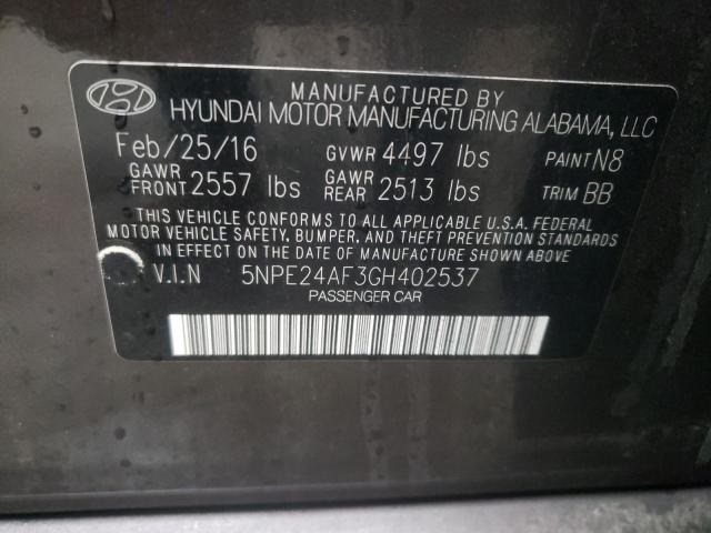 2016 HYUNDAI SONATA SE 5NPE24AF3GH402537