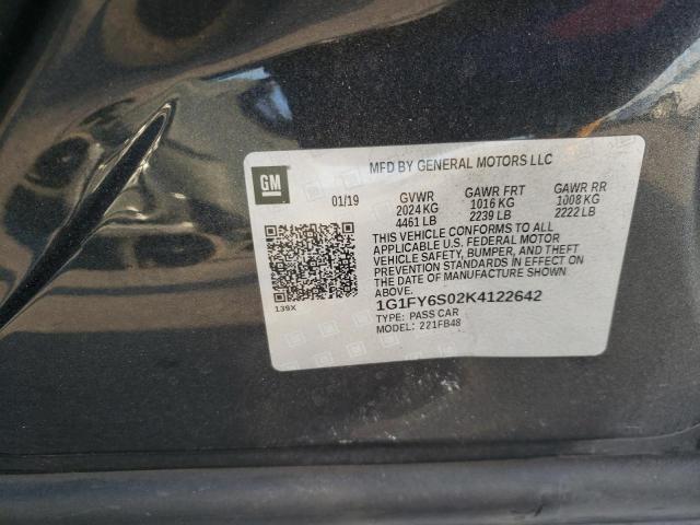 2019 CHEVROLET BOLT EV LT 1G1FY6S02K4122642
