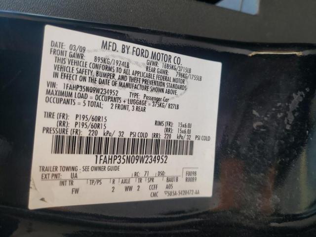 1FAHP35N09W234952 Ford Focus Se 2009. Фото: 9