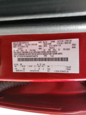 2016 FORD F150 SUPER 1FTEW1EG4GKE54072