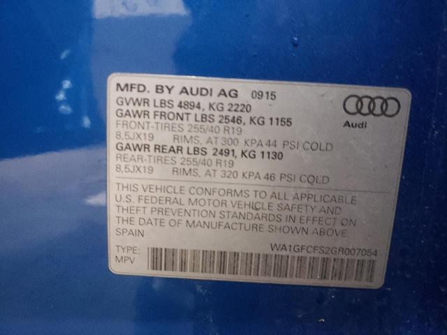 2016 AUDI Q3 PRESTIG WA1GFCFS2GR007054