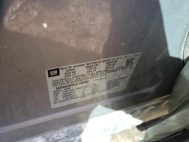 3GNAXJEV5JL103582 Chevrolet Equinox Lt 2018. Фото: 9